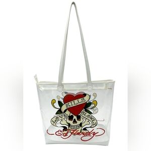 ED HARDY Love Kills Clear Tote Bag